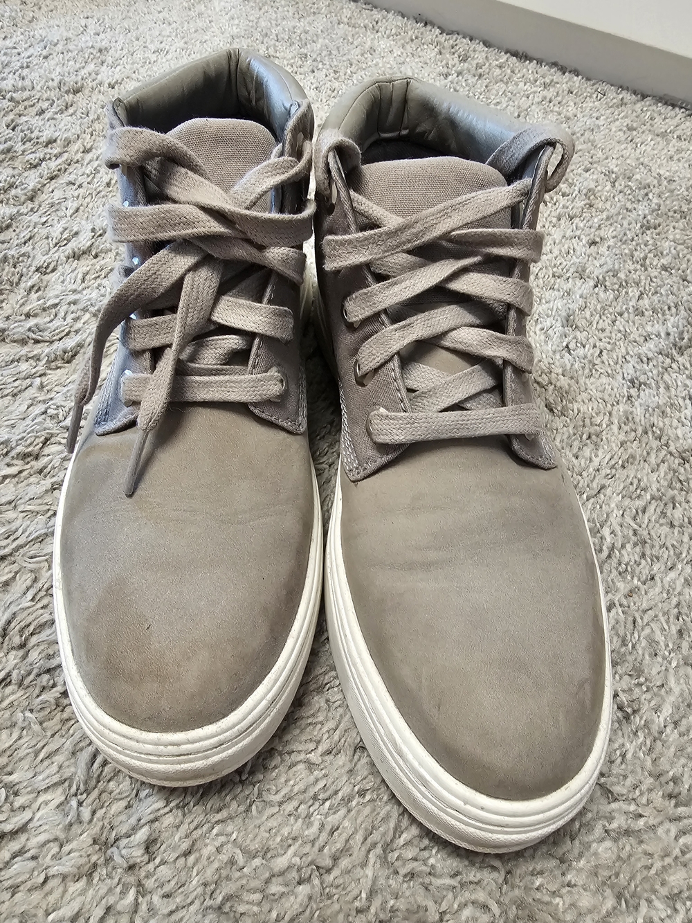 Timberland Women's Taupe High-Top Sneakers with White Sole